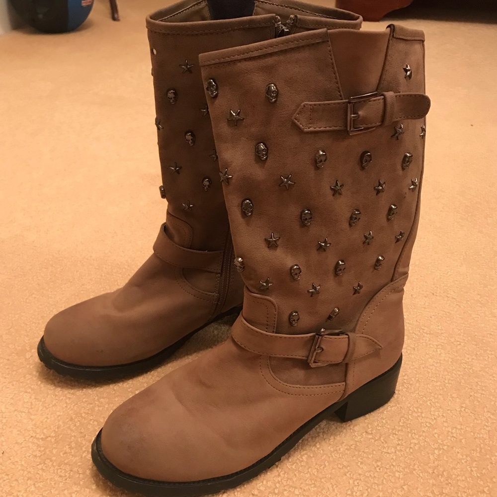 Brown Studded Boots